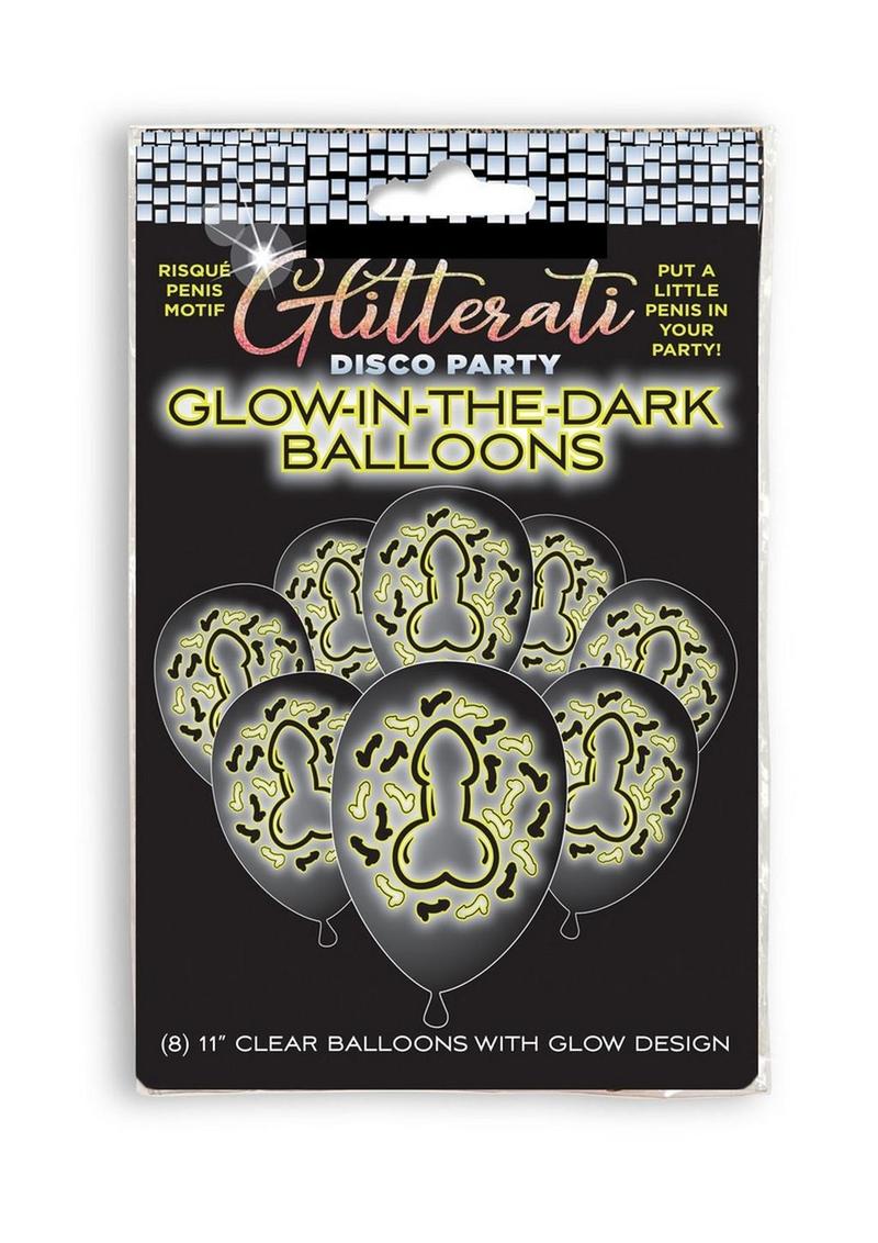 Glitterati Penis Glow Balloons 8pk