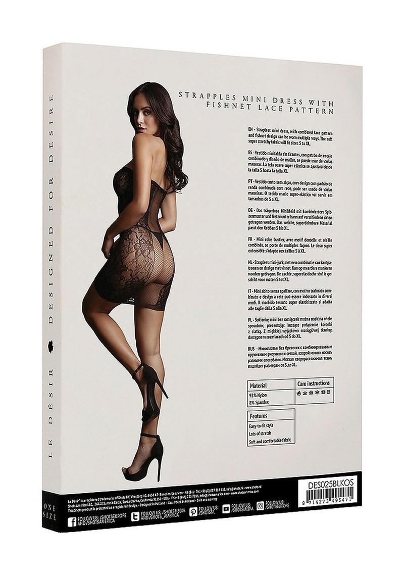 Le Desir Strapless Mini Dress - O/S - Black
