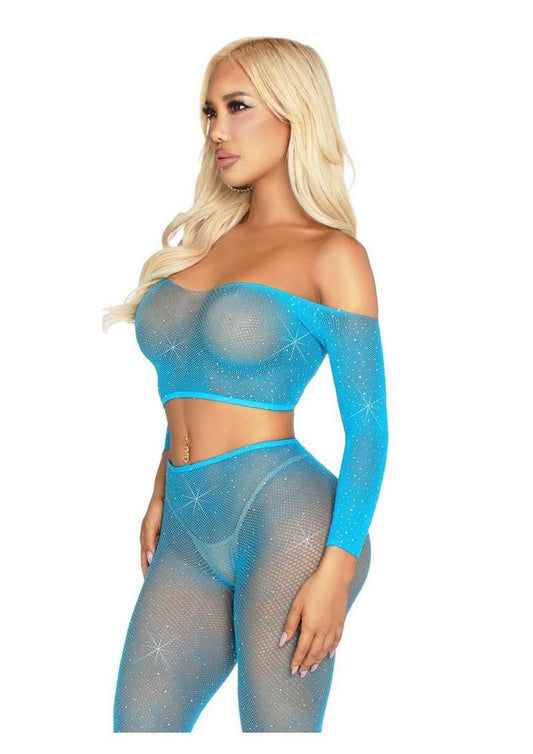 Rhinestone nd Fishnet Top and Tights