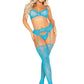 3 piece lace lingerie set teal