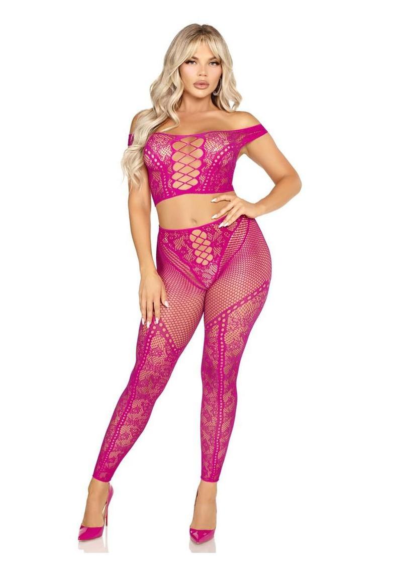 Lace Crop and Footless Tights
